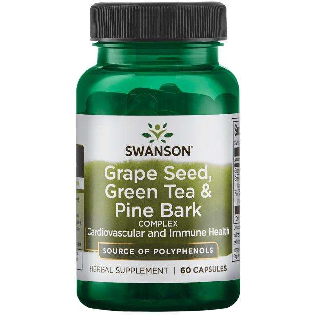 Grape Seed, Green Tea & Pine Bark Complex - 60 caps-