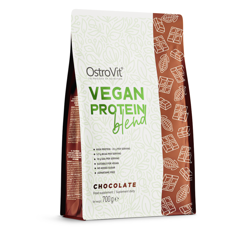 OstroVit Vegan Protein Blend, proteīna maisījums ar šokolādes garšu - 700 g