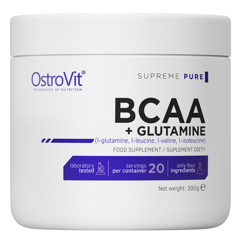 OstroVit BCAA ar Glutamīnu / BCAA + Glutamine - 200 g