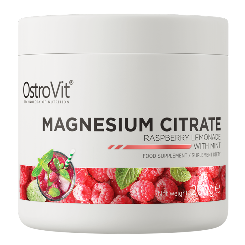 OstroVit Magnesium Citrate / Magnija Citrāta pulveris ar aveņu limonādes garšu - 200 g