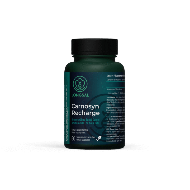 LONGSAL Carnosyn Recharge Aminoskābes - 60 kapsulas